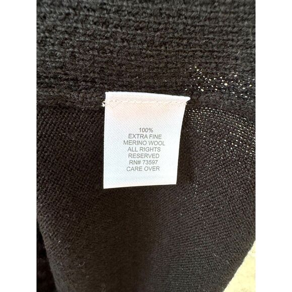 Raffi Black & Dark Grey Extra Fine Merino Cable Front Sweater Size M Italian - Picture 5 of 6